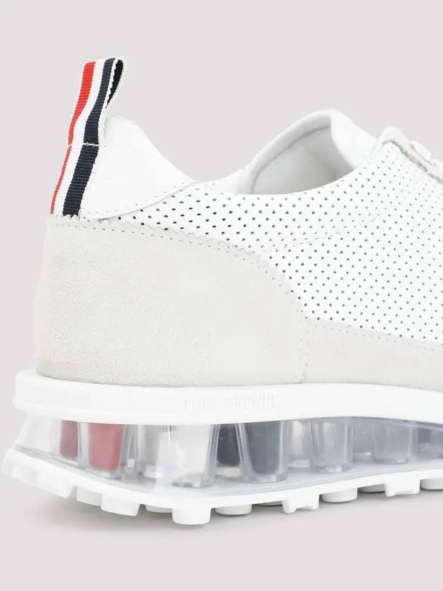 Women Vitello Calf Tech Runner Clear Sole Low Top Sneakers White - THOM BROWNE - BALAAN 6