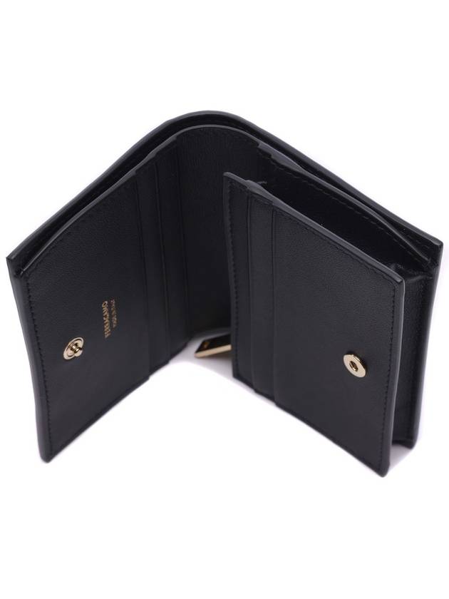 New Gancini Leather Half Wallet Black - SALVATORE FERRAGAMO - BALAAN 7