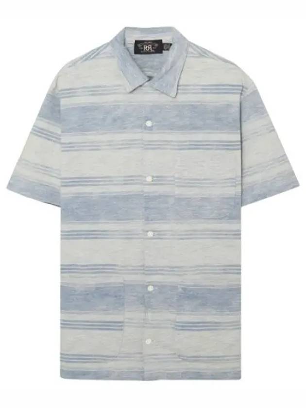 Double Indigo Striped Shirt Men s Short Sleeves - POLO RALPH LAUREN - BALAAN 1