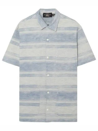 Double indigo striped shirt short sleeve - POLO RALPH LAUREN - BALAAN 1