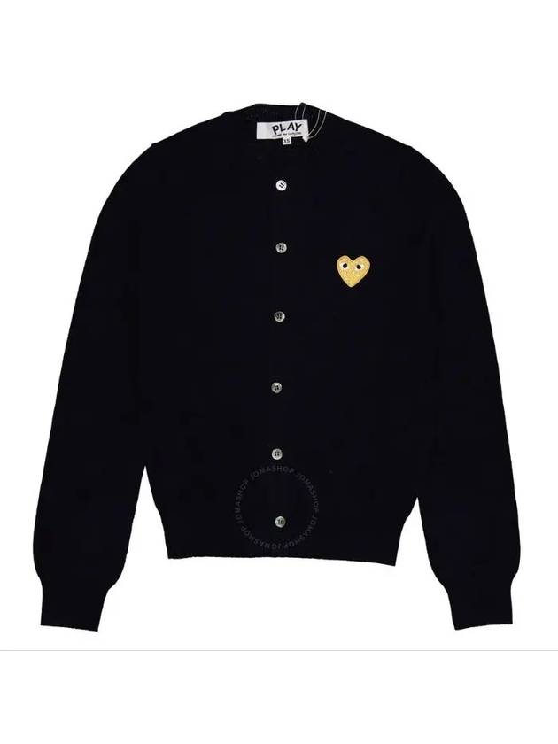 Gold Heart Wappen Wool Cardigan Navy - COMME DES GARCONS - BALAAN 3