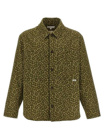 Floral Print Over Long Sleeve Shirt Green - MAISON KITSUNE - BALAAN 1