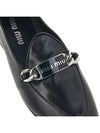 Logo Chain Metal Leather Loafers Black - MIU MIU - BALAAN 9