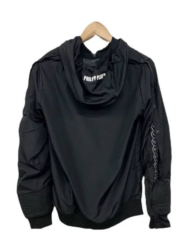 Hexagon Logo Hooded Jacket Black - PHILIPP PLEIN - BALAAN 5