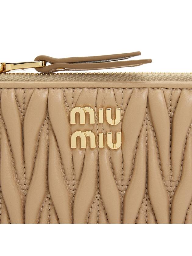 Matelasse leather card wallet beige - MIU MIU - BALAAN 6