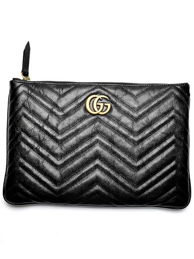 GG Marmont Leather Pouch Bag Black - GUCCI - BALAAN 3