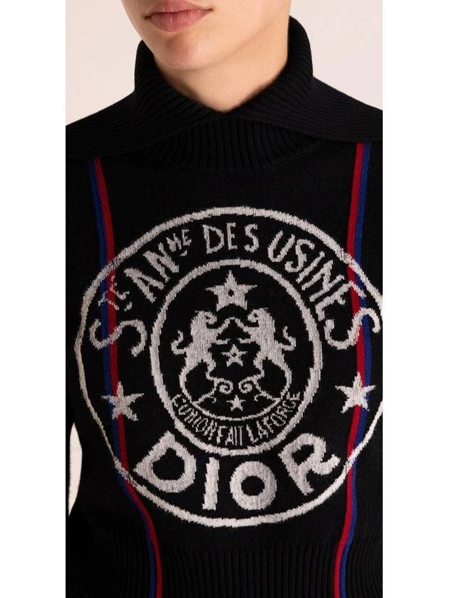 Cashmere Motif Turtleneck Black - DIOR - BALAAN 3