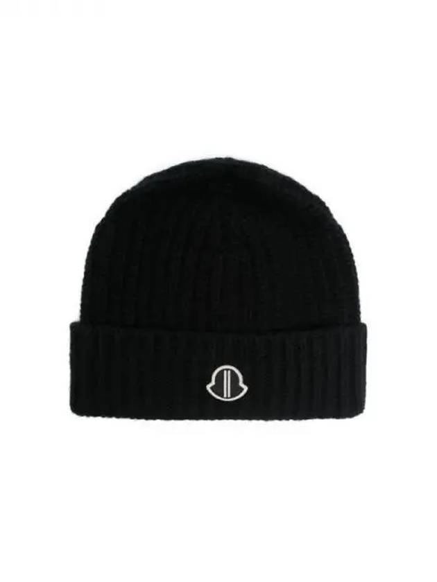 Rick Owens Moncler Logo Patch Rib Beanie - RICK OWENS - BALAAN 1