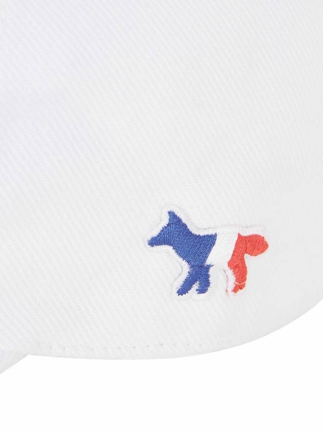 Tricolor Fox Patch Ball Cap White - MAISON KITSUNE - BALAAN.