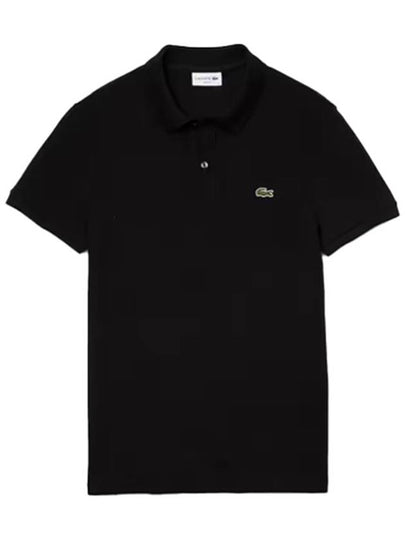 Slim Fit Short Sleeve Polo Shirt Black - LACOSTE - BALAAN 2