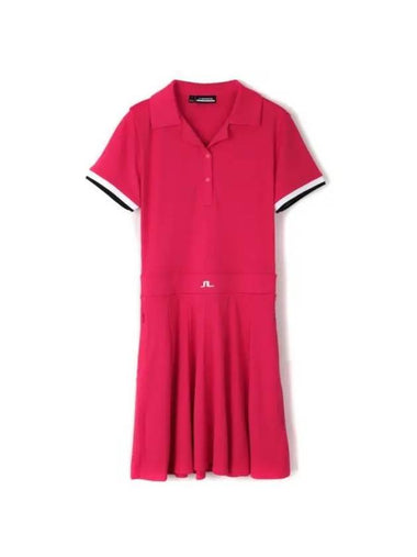 Women's Dagmar Short Dress Rose Red - J.LINDEBERG - BALAAN 1