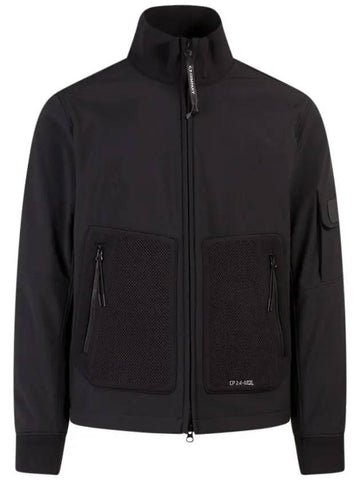 Men's Logo Patch Pocket Zip-Up Jacket Black - CP COMPANY - BALAAN 1