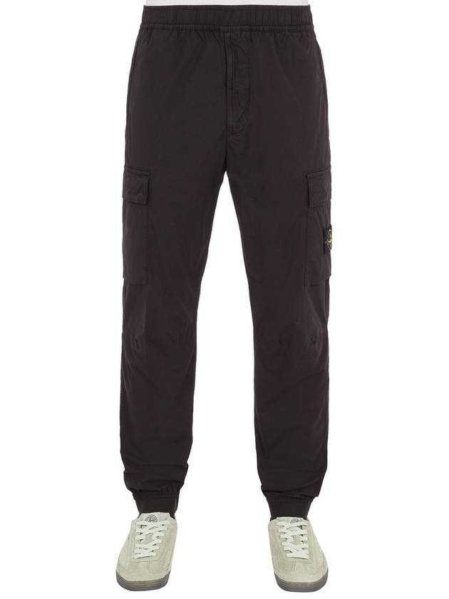 Stretch Cotton Tela Paracadute Cargo Straight Pants Black - STONE ISLAND - BALAAN 2