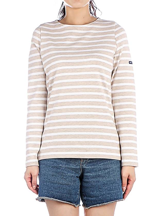 Women's Meridame II Striped Long Sleeve T-Shirt Naturelle Neige - SAINT JAMES - BALAAN 2