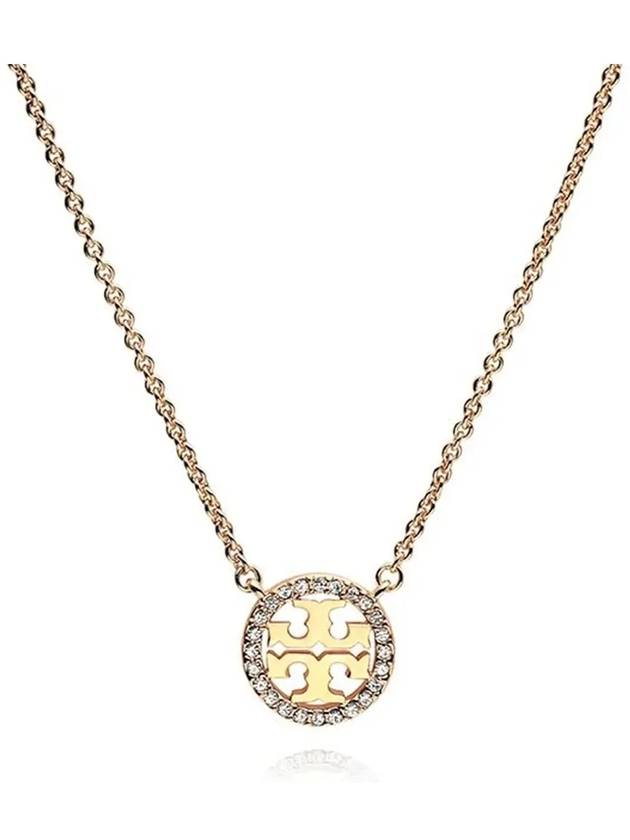 Miller Pave Logo Delicate Necklace Rose - TORY BURCH - BALAAN 4