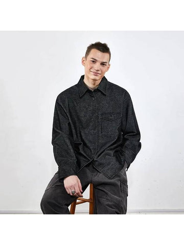 Outer Corduroy Washed Long Sleeve Shirt Black - VOYONN - BALAAN 1