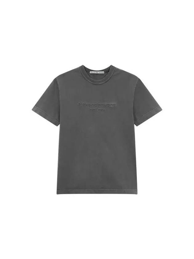 UNISEX Front Embossed Logo T Shirt Obsidian - ALEXANDER WANG - BALAAN 1