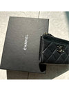 Chanel Lambskin Metal CC Logo Zipper Card Holder Coin Wallet Black - CHANEL - BALAAN 6