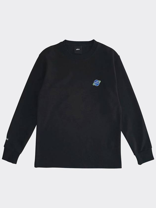 Point Space Embroidered Long Sleeve T-Shirt Black - AOX - BALAAN 8