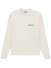 Men's Essential Summer Core Logo Long Sleeve T-Shirt Oatmeal - FEAR OF GOD - BALAAN.