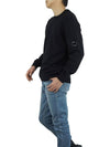 Lambswool GRS Crew Neck Knit Top Black - CP COMPANY - BALAAN 4