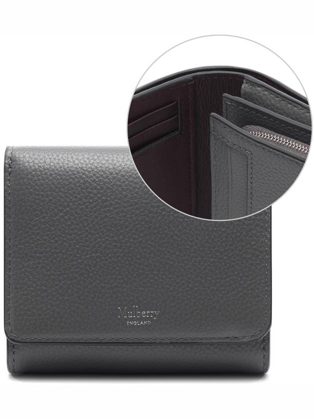 Continental French Classic Grain Half Wallet Dark Grey - MULBERRY - BALAAN 3