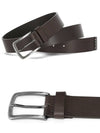 Metal Buckle Leather Belt Dark Brown - HUGO BOSS - BALAAN 3
