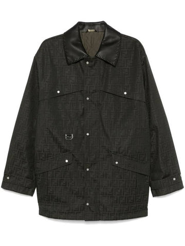 Fendi Waxed Ff Jacquard Blouson Clothing - FENDI - BALAAN 1