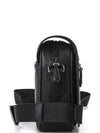 Metal Logo Three Stripes Messenger Bag Black - BALLY - BALAAN.