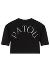 Logo Crop Cotton Short Sleeve T-Shirt Black - PATOU - BALAAN 3