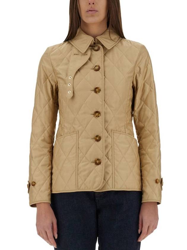 diamond quilted button jacket beige - BURBERRY - BALAAN 2