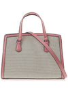 Chantal Logo Plaque Canvas Tote Bag Beige Pink - MICHAEL KORS - BALAAN 4