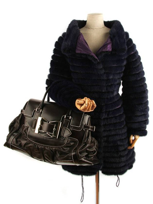 D15OA 752 P32 2690 Blue Purple Mink Coat - ERMANNO SCERVINO - BALAAN 2