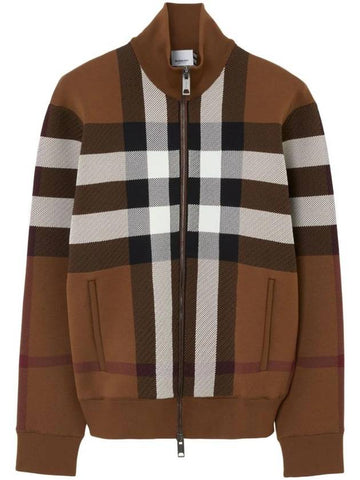 Check Bomber Jacket Brown - BURBERRY - BALAAN 1