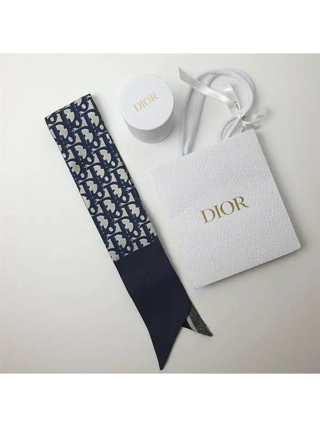 Oblique Mitzah Silk Twill Scarf Navy - DIOR - BALAAN 10