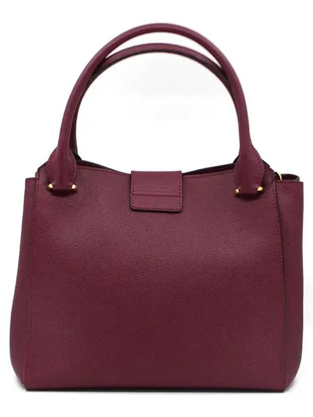 Grainy Leather Buckle Medium Tote Bag Purple - BURBERRY - BALAAN 4