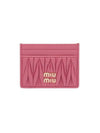 Matelasse Nappa Leather Card Wallet Begonia Pink - MIU MIU - BALAAN 1