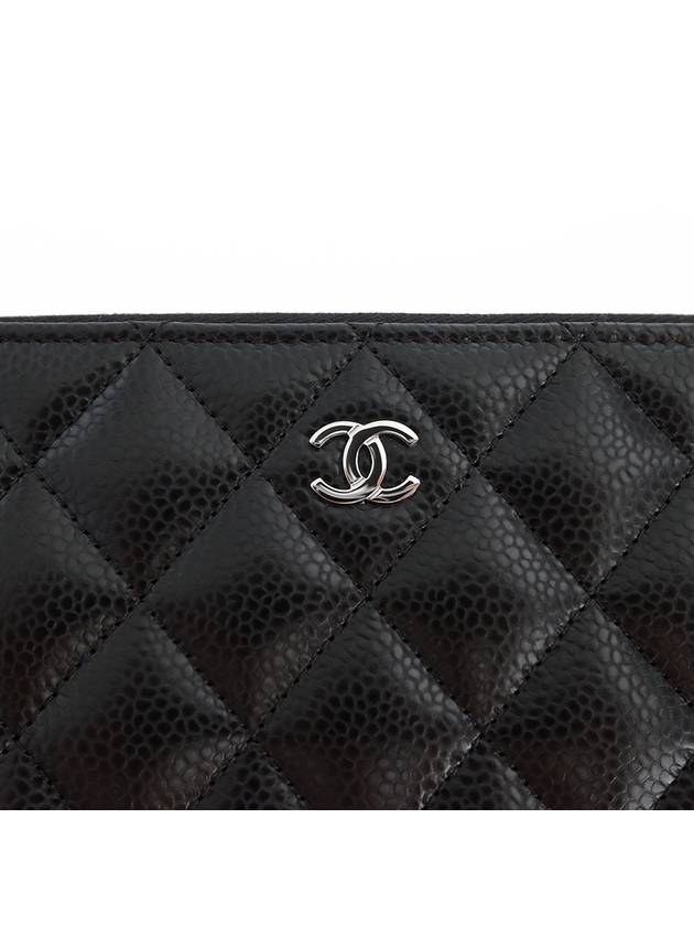 Classic Caviar Silver Zipper Long Wallet Black - CHANEL - BALAAN 5