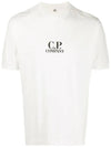 Logo Print Short Sleeve T-Shirt White - CP COMPANY - BALAAN 3