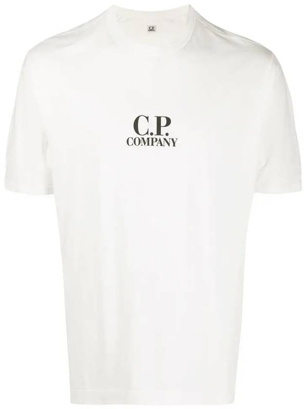 Logo Print Short Sleeve T-Shirt White - CP COMPANY - BALAAN 3