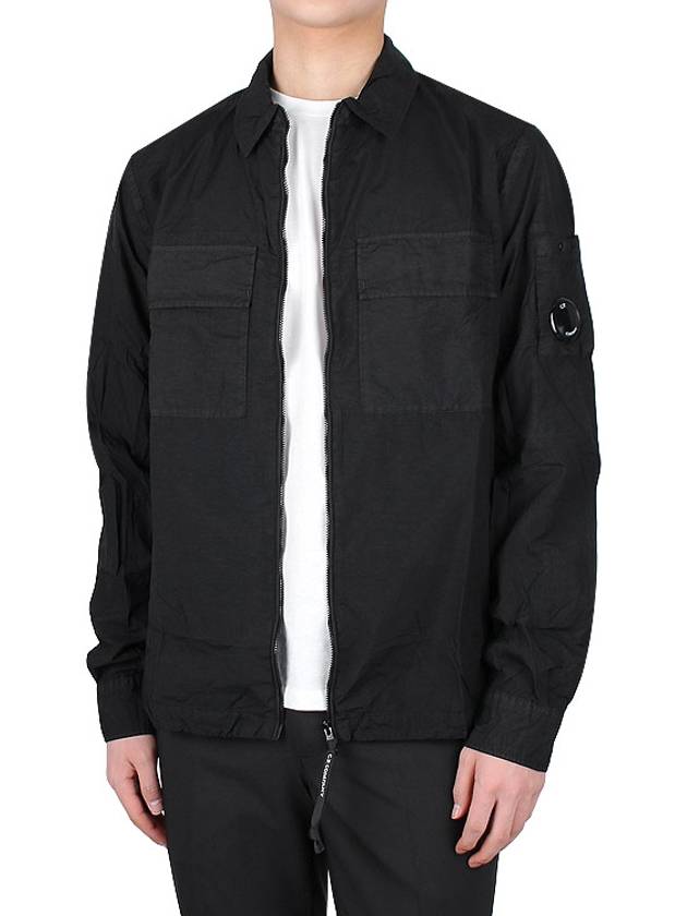 Taylon L Lens Shirt Zip Up Jacket Black - CP COMPANY - BALAAN 4