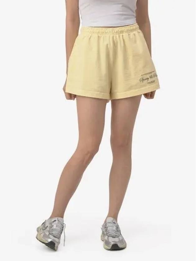 Script Logo Cotton Shorts Light Yellow - SPORTY & RICH - BALAAN 2