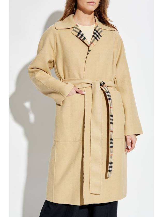 Check Reversible Tunbridge Wrap Wool Single Coat Flax - BURBERRY - BALAAN 4