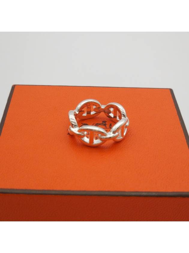 Small Chaine D'Ancre Enchainee Ring Silver - HERMES - BALAAN 4