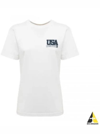 USA S R HEALTH T SHIRT whiteNAVY TS883 print - SPORTY & RICH - BALAAN 1