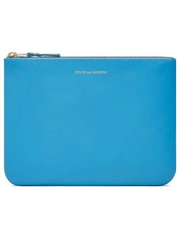 Logo printing top zipper mini pouch bag blue SA5100 - COMME DES GARCONS WALLET - BALAAN 1