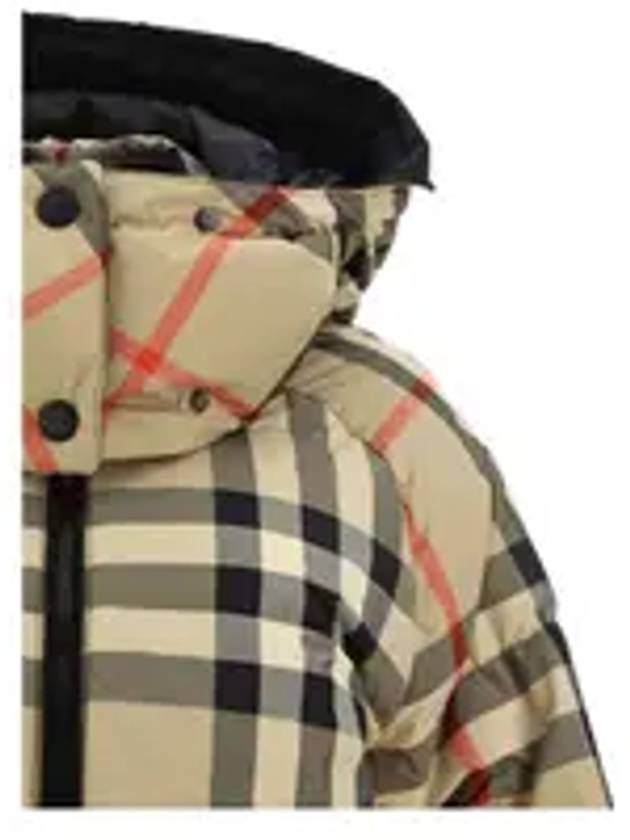 Women's Detachable Check Hooded Padding Archive Beige - BURBERRY - BALAAN 4