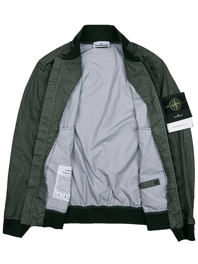 Men's Wappen Patch Zip-Up Bomber Jacket Green - STONE ISLAND - BALAAN 11