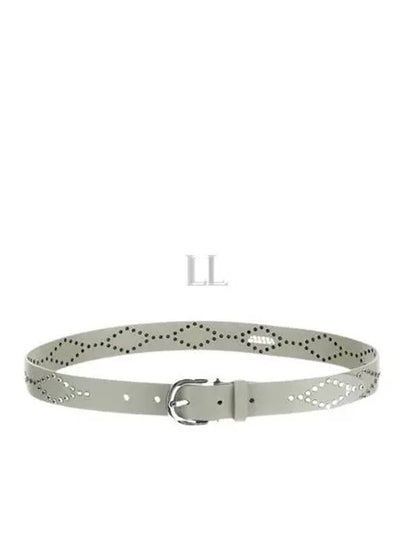 Liliana Studded Leather Belt Chalk Silver - ISABEL MARANT - BALAAN 2