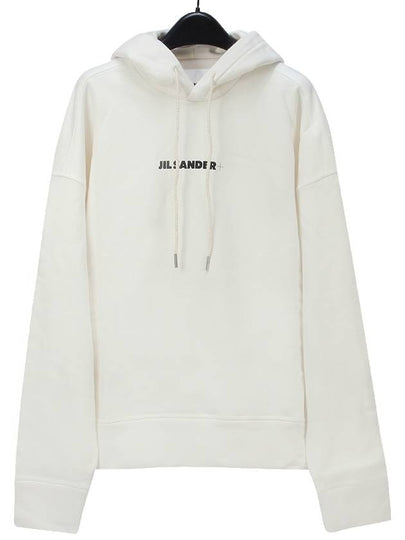 Plus Logo Cotton Hoodie White - JIL SANDER - BALAAN 2